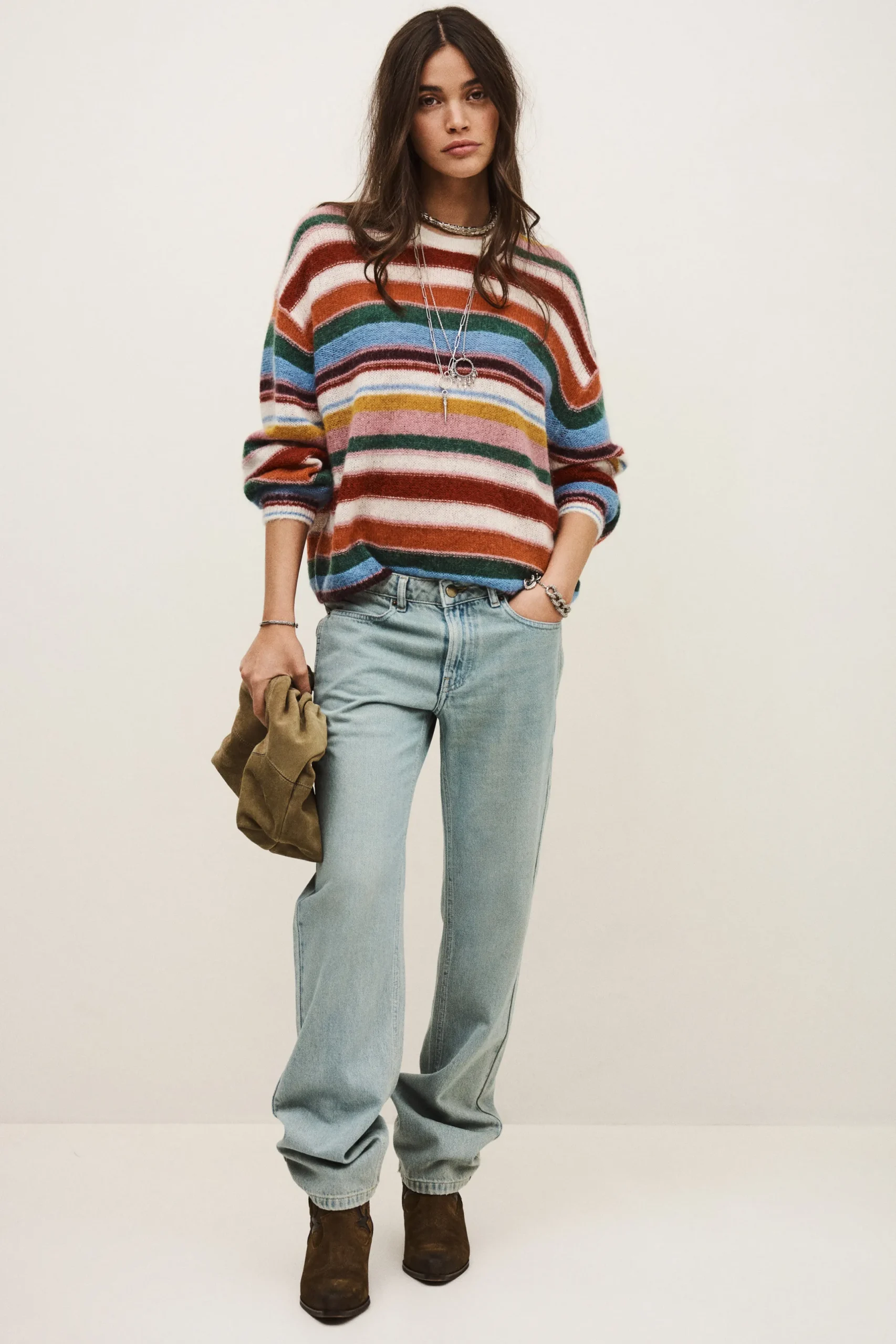 SERENA pull rayé oversized