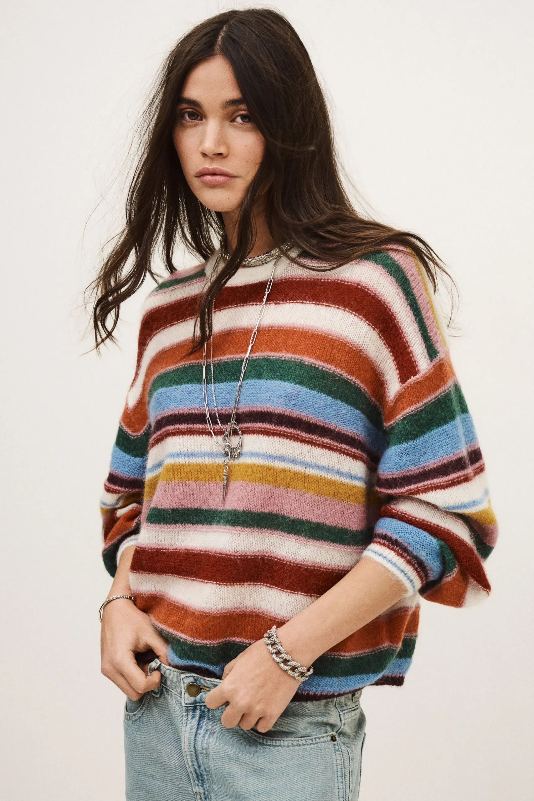 SERENA pull rayé oversized