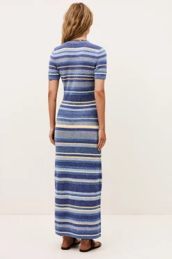 TONNIE robe longue rayee tricotee